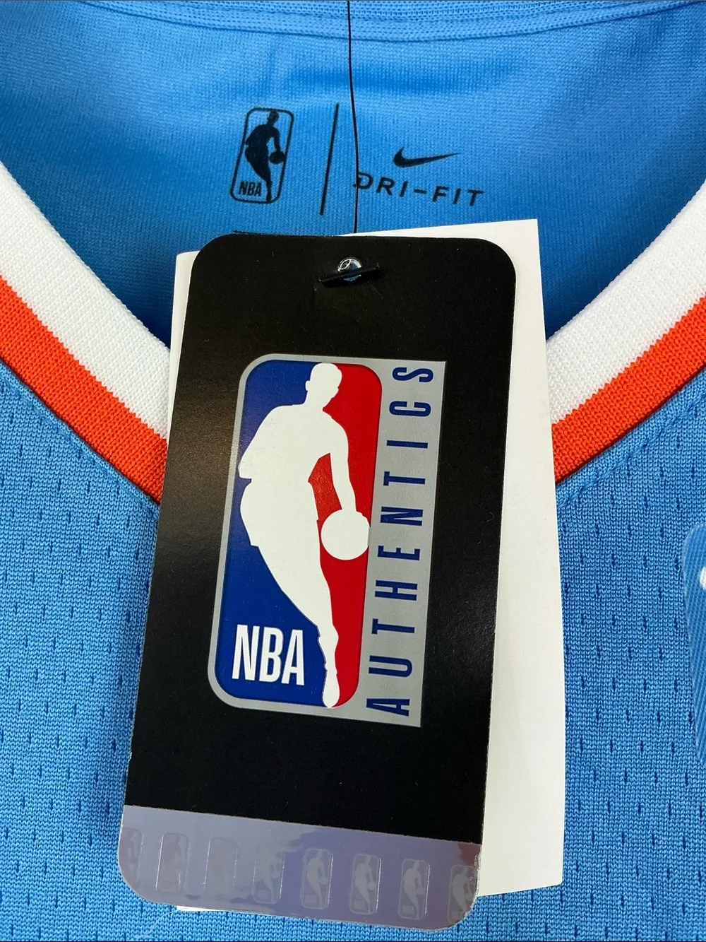 Nike LA Clippers Leonard #2 Basketball Jersey Blue, Orange & White Youth Size L